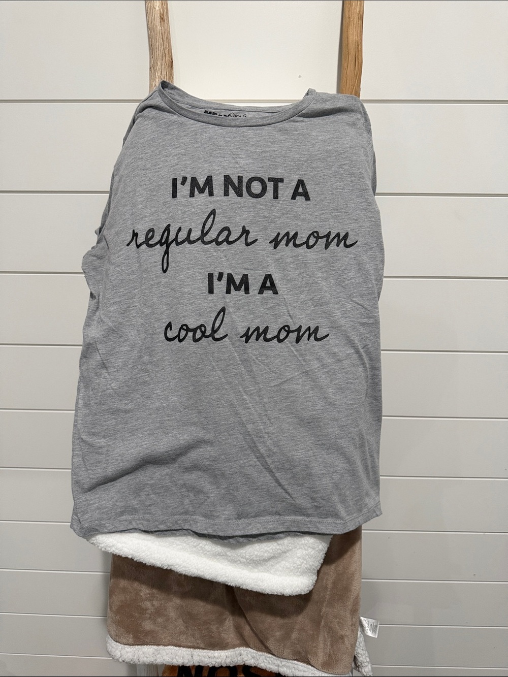Hybrid Apparel Gray Short Sleeve Tee "I'm Not a regular mom I'm a cool mom"